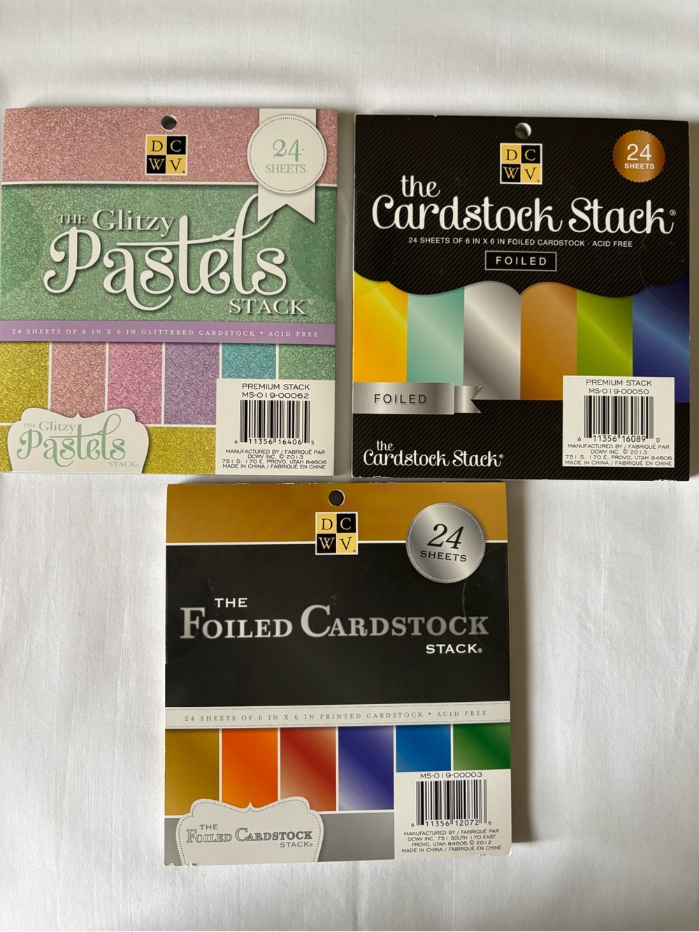 DCWV Cardstock & Paper Pack - Multicolor Foil, Pastel, Glitter Sets - Picture 2 of 3